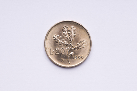old Italian currency from 20 poundsの写真素材