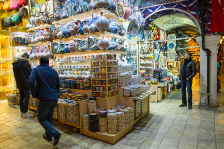 Inside the Grand Bazaar in Istanbulのeditorial素材