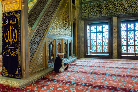 Sultanahmet view inside the mosque in Istanbulのeditorial素材