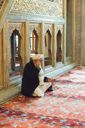 Sultanahmet view inside the mosque in Istanbulのeditorial素材