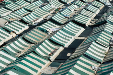 stalls covered to the open market of Zadarのeditorial素材