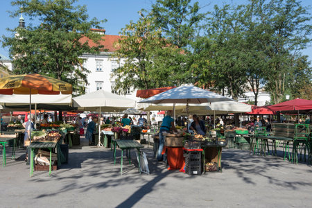 The open air market in Ljubljana