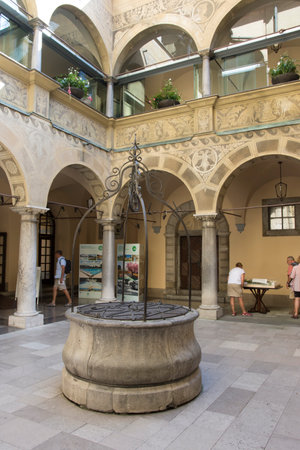 the inner courtyard of the Zgodovinski arhiv Ljubljanaのeditorial素材