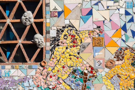 houses in quarter Metelkova in Ljubljanaのeditorial素材