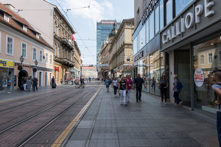 Illica street view in Zagrebのeditorial素材