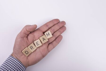 the word "Dream" composed in a handの写真素材