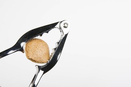 Crack the almondの写真素材