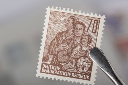 An old former German Democratic republic postage stampの写真素材