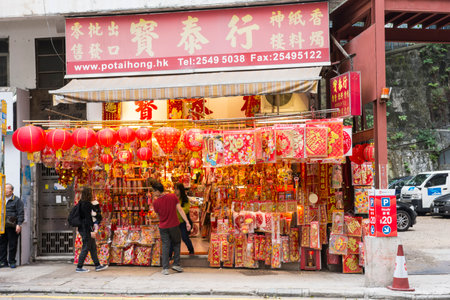 Shop selling incense in Hong Kongのeditorial素材
