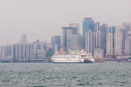 Hong Kong island skyscrapersのeditorial素材