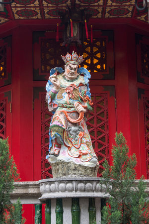 Sacred statues in a temple in Hong Kongのeditorial素材