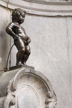 Manneken Pis statue in Brusselsのeditorial素材