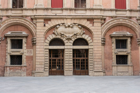 The courtyard of town hall of Bolognaのeditorial素材