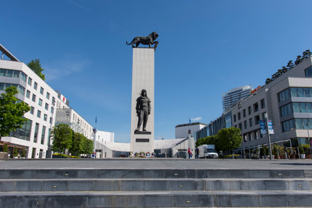 The statue of Milan Rastislav Stefanik in Bratislavaのeditorial素材