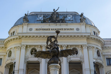 Historical building of the Slovak National Theater in Bratislavaのeditorial素材