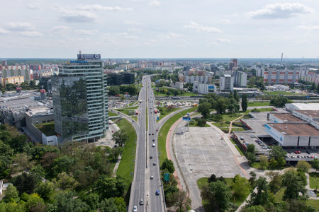 The traffic on a road in Bratislavaのeditorial素材