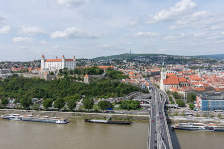 The Danube River in Bratislavaのeditorial素材