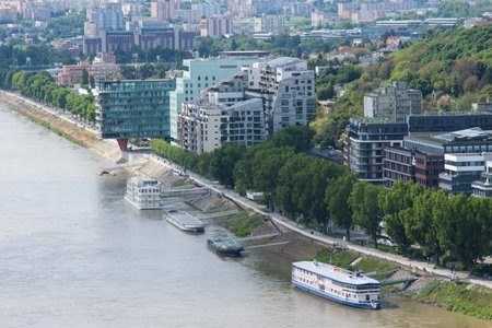 The Danube River in Bratislavaのeditorial素材