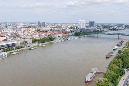 The Danube River in Bratislavaのeditorial素材