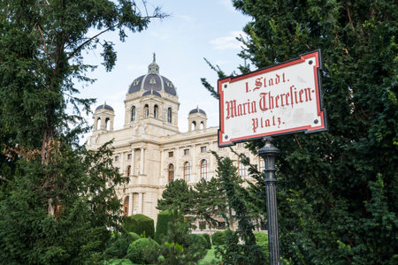 The facade of the Kunsthistorisches Museum in Viennaのeditorial素材