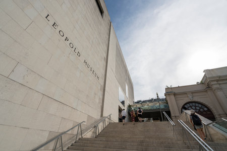 External view of Leopold Museum buildingのeditorial素材