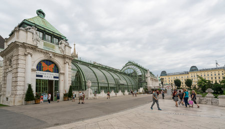 A view of the Imperial Butterfly House entrance in Viennaのeditorial素材