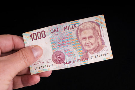 Old Italian banknoteのeditorial素材