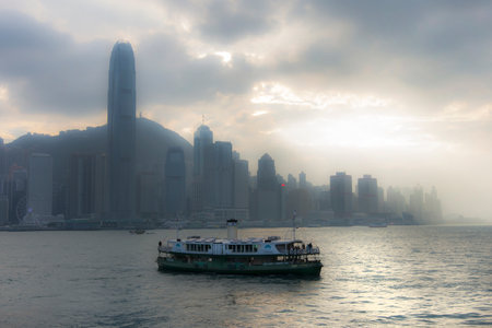Panoramic view of Hong Kong Islandのeditorial素材
