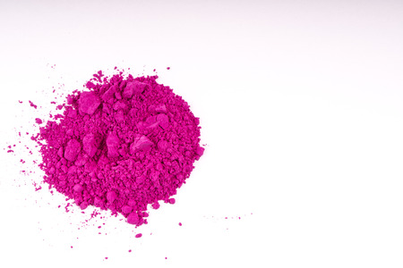 pink colored natural pigment powderの写真素材
