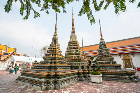 The external decorations in the Wat Pho temple in Bangkok, Thailandのeditorial素材