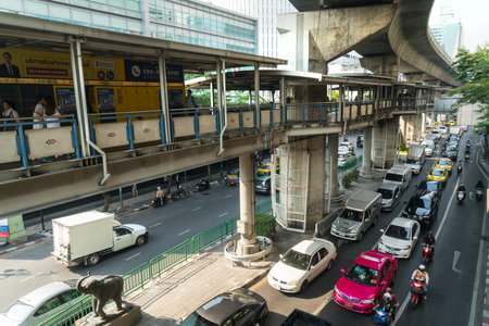 traffic in the streets of Bangkok, Thailand