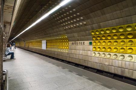 The Mustek metro stop in Pragueのeditorial素材