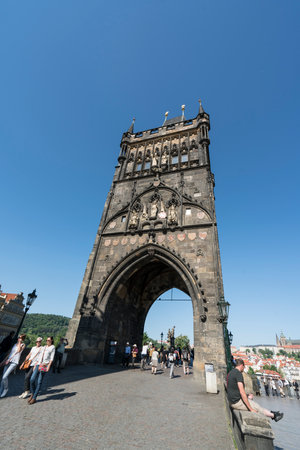 A view of  Old town bridge tower in Prague, Czech Republicのeditorial素材