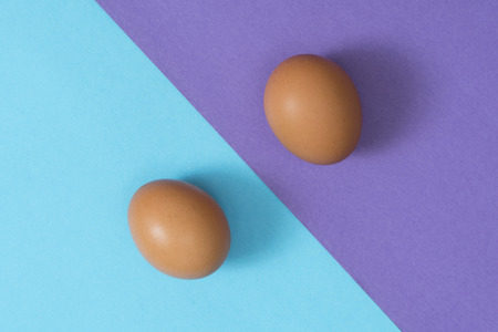 Two eggs on a two-color surface