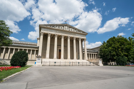 the facade of the Museum of Fine Arts palace  in Budapest, Hungaryのeditorial素材