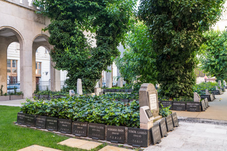 view of the courtyard of the synagogue in Budapest, Hungaryのeditorial素材