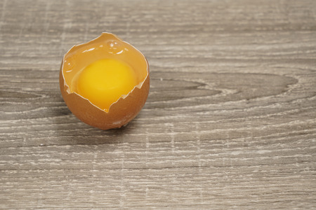 a broken egg on the table