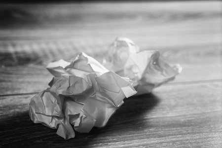 crumpled white sheets of paperの写真素材
