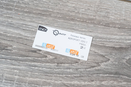 a view of CNCF french train ticket to Charles De Gaulle Airport in Parisのeditorial素材