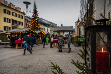The traditional Chsristmas market in Lienz. Austriaのeditorial素材