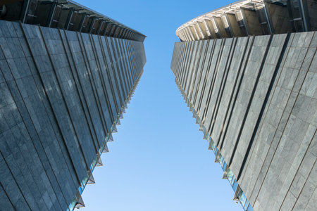 The Unicredit tower designed by architect Cesare Pelli in the Isola district in Milan, Italyのeditorial素材