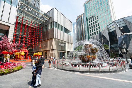 A view of  Pavilion mall building in Kuala Lumpur, Malaysiaのeditorial素材