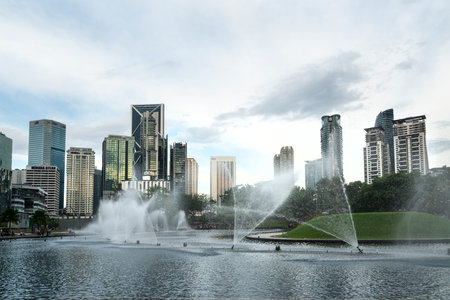 The fountains in  KLCC park in Kuala Lumpur, Malaysia