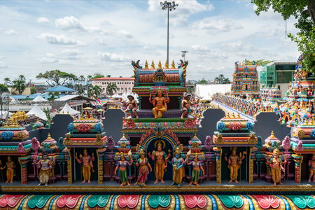 Kuala Lumpur, Malaysia. January 2019.    detail of the decorations over the gate to enter in Batu...