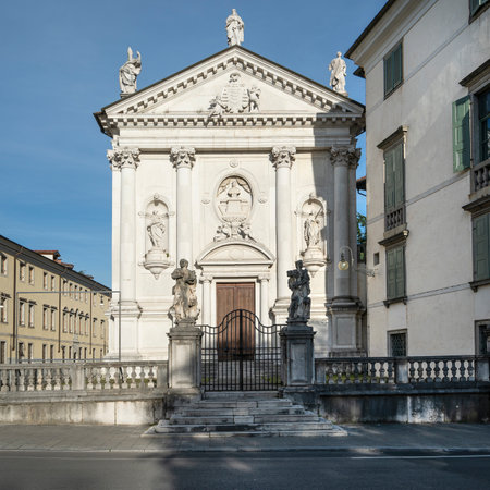 Udine, Friuli Venezia Giulia region, Italy. March 22 2019.   The church of San Sant'Antonio Abate, a religious building, now deconsecrated in the center of the cityのeditorial素材