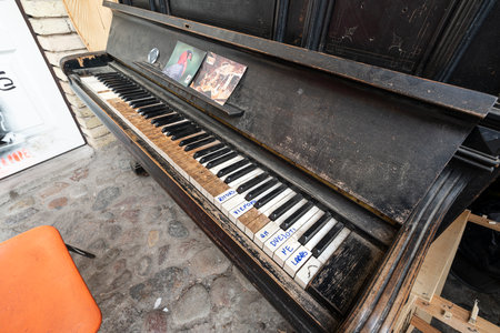 Vilnius, Lithuania. May 2019.  a view of the characteristic ateliers and artists' workshops in the Uzupis districtのeditorial素材