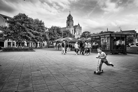 Vilnius, Lithuania. May 2019.   The typical streets of the historic center of the cityのeditorial素材