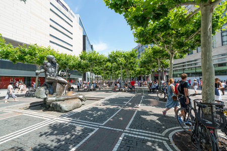 Frankfurt am Main, July 2019.  view of the people walking along the Zeil streetのeditorial素材