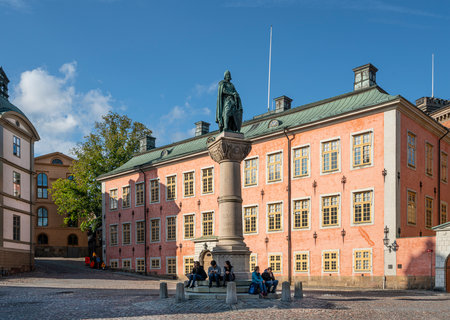 Stockholm, Sweden. September 2019. A view of Birger Earl statue in Riddarholmen squareのeditorial素材
