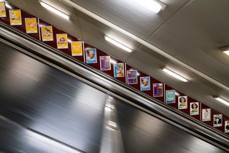 Stockholm, Sweden. September 2019. the climb on the subway escalatorsのeditorial素材